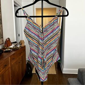 Lucky Brand Multicolor Striped One Piece Swimsuit